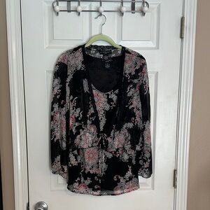 New York City Design Co Black and Red Blouse
